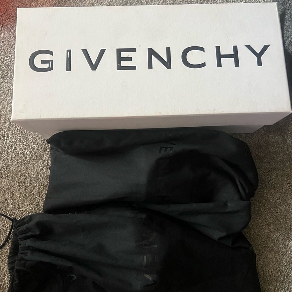 Givenchy Black Slides with White Logo